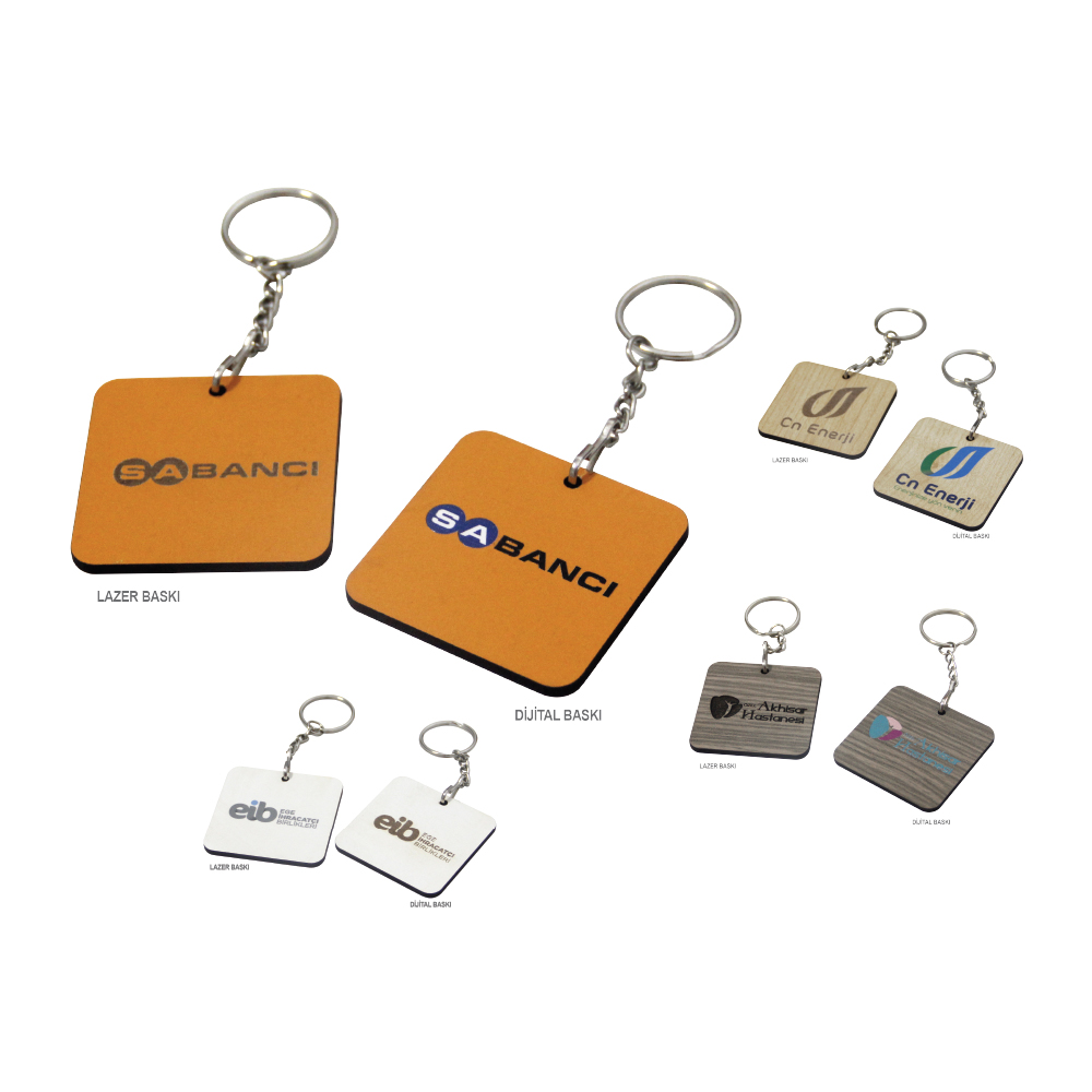 KARE AHŞAP ANAHTARLIK