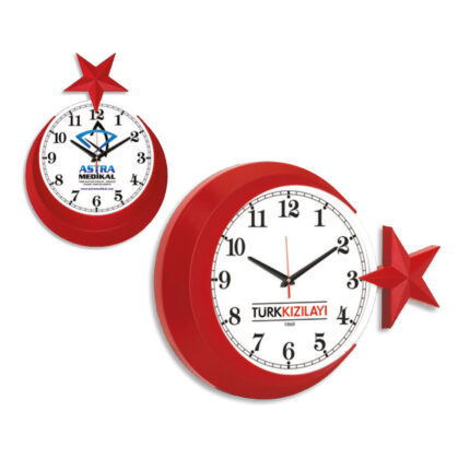 PPSP3190 - AY-YILDIZ PLASTİK DUVAR SAATİ